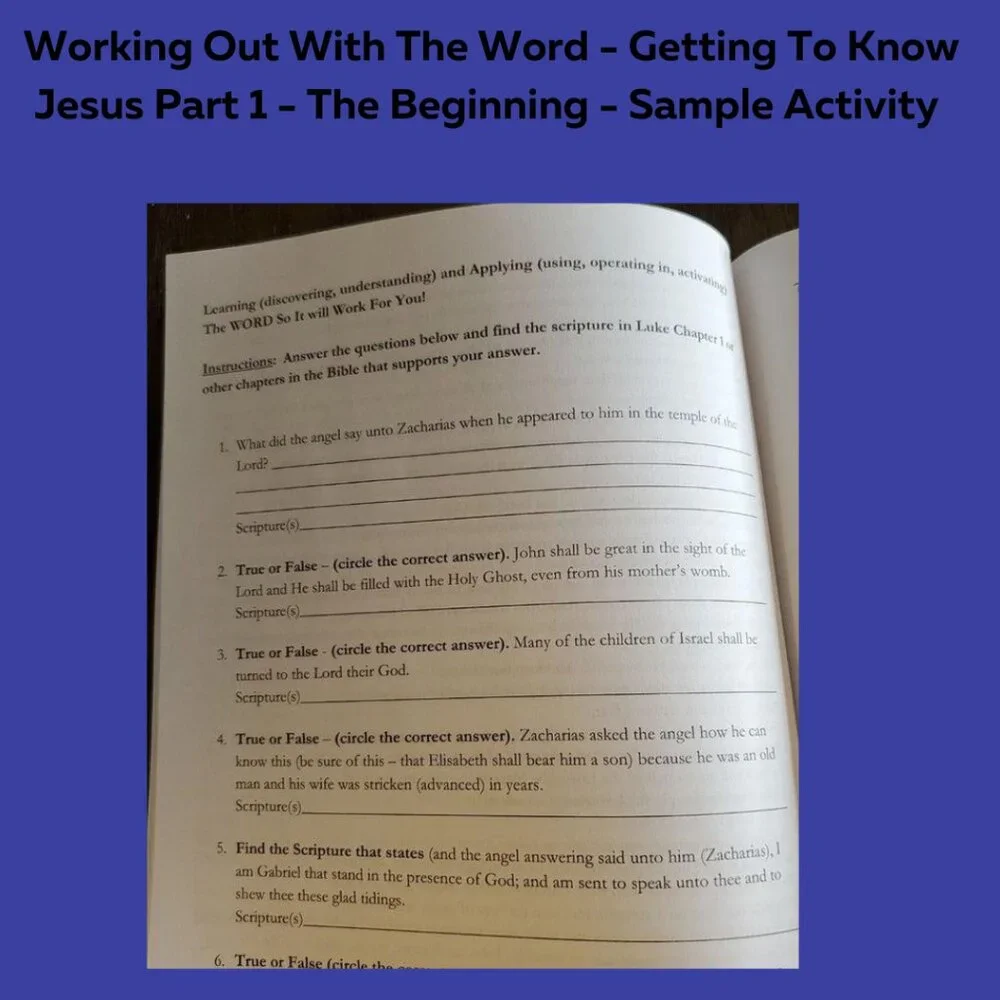 3 Workbooks for $15 - Fun Bible Activity Workbook - Getting To Know Jesus Part 1